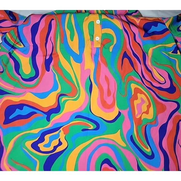 Women's XL Multi-Color Collared Short Sleeve Mini Dress Size 10-12 - Picture 6 of 16